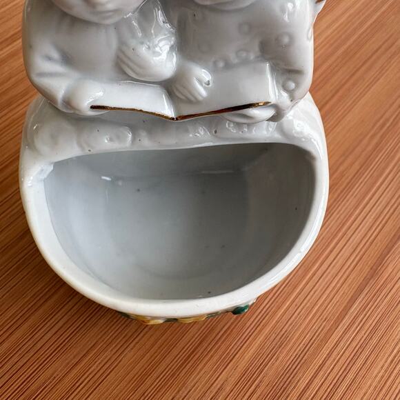 Antique Miniature Holy Water Font Bisque Porcelain Germany Angel Child Miniature - Picture 6 of 11